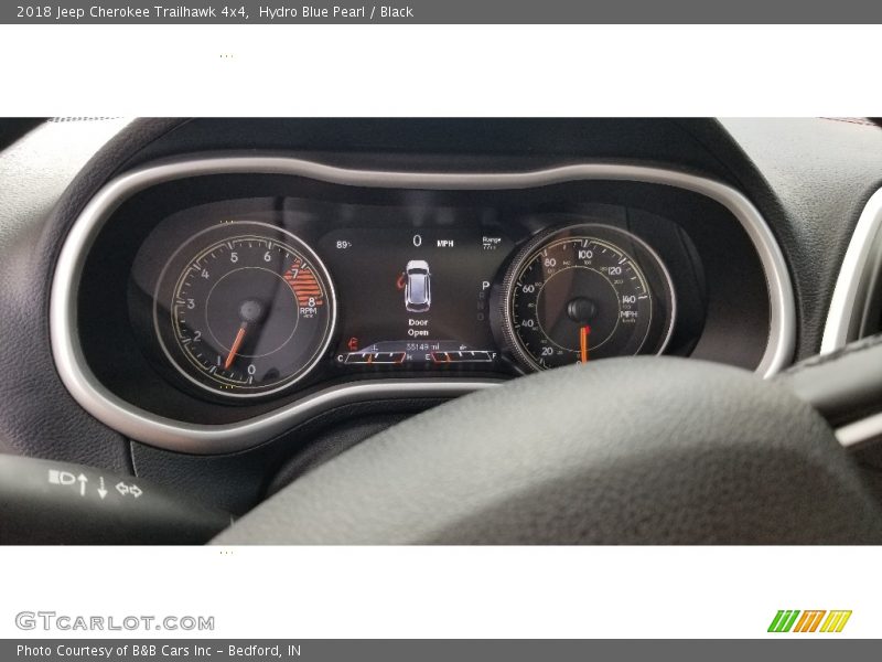 Hydro Blue Pearl / Black 2018 Jeep Cherokee Trailhawk 4x4