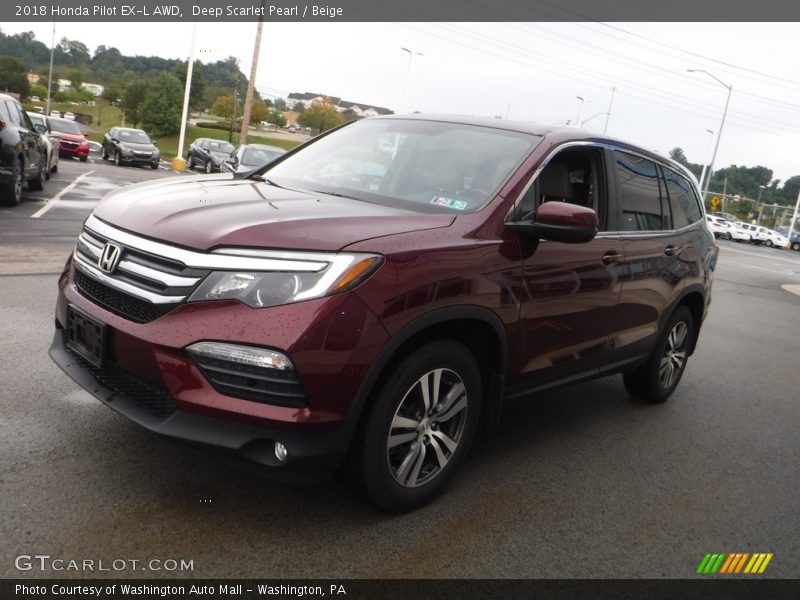 Deep Scarlet Pearl / Beige 2018 Honda Pilot EX-L AWD