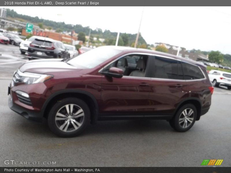 Deep Scarlet Pearl / Beige 2018 Honda Pilot EX-L AWD