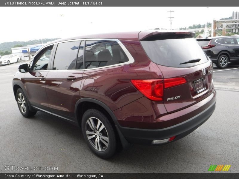 Deep Scarlet Pearl / Beige 2018 Honda Pilot EX-L AWD