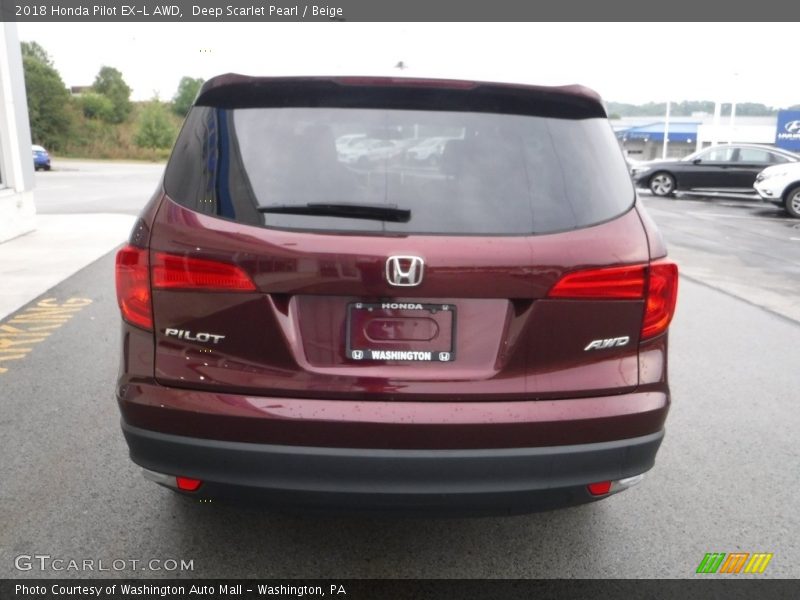 Deep Scarlet Pearl / Beige 2018 Honda Pilot EX-L AWD