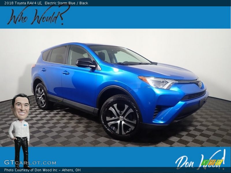 Electric Storm Blue / Black 2018 Toyota RAV4 LE