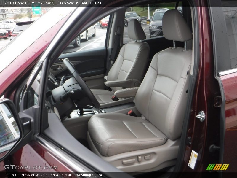 Deep Scarlet Pearl / Beige 2018 Honda Pilot EX-L AWD