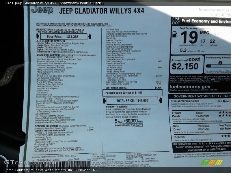 Snazzberry Pearl / Black 2021 Jeep Gladiator Willys 4x4
