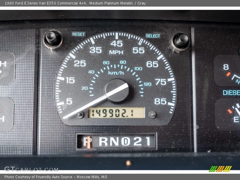 Medium Platinum Metallic / Gray 1993 Ford E Series Van E350 Commercial 4x4
