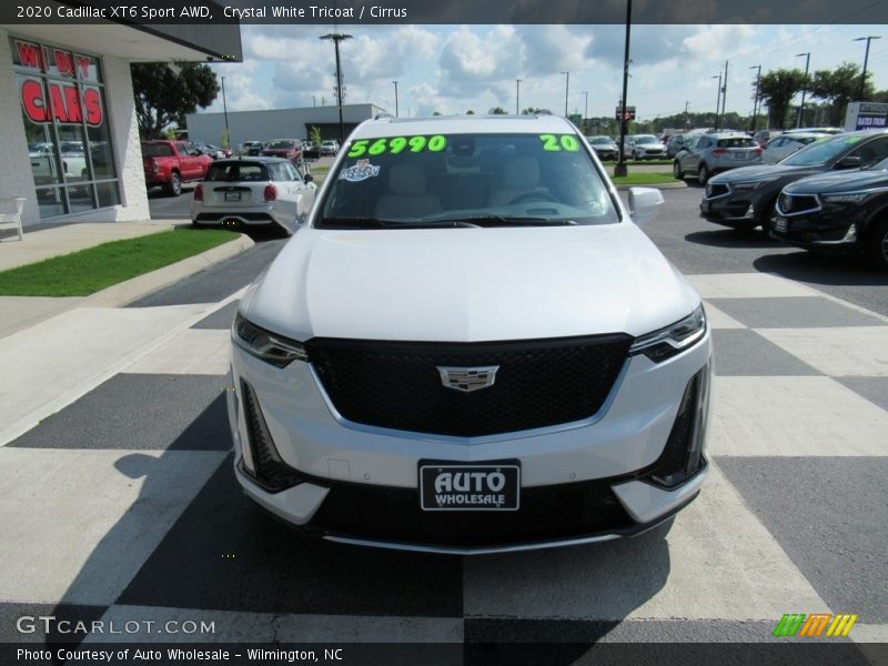 Crystal White Tricoat / Cirrus 2020 Cadillac XT6 Sport AWD