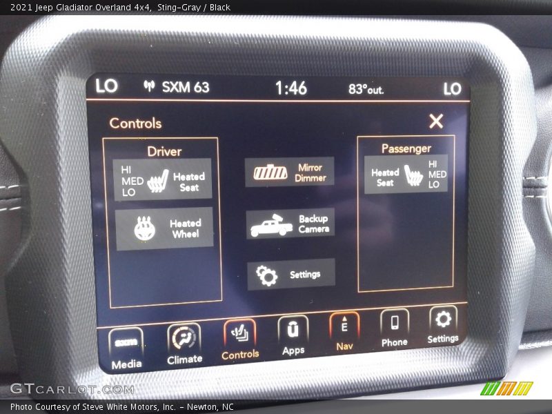 Controls of 2021 Gladiator Overland 4x4