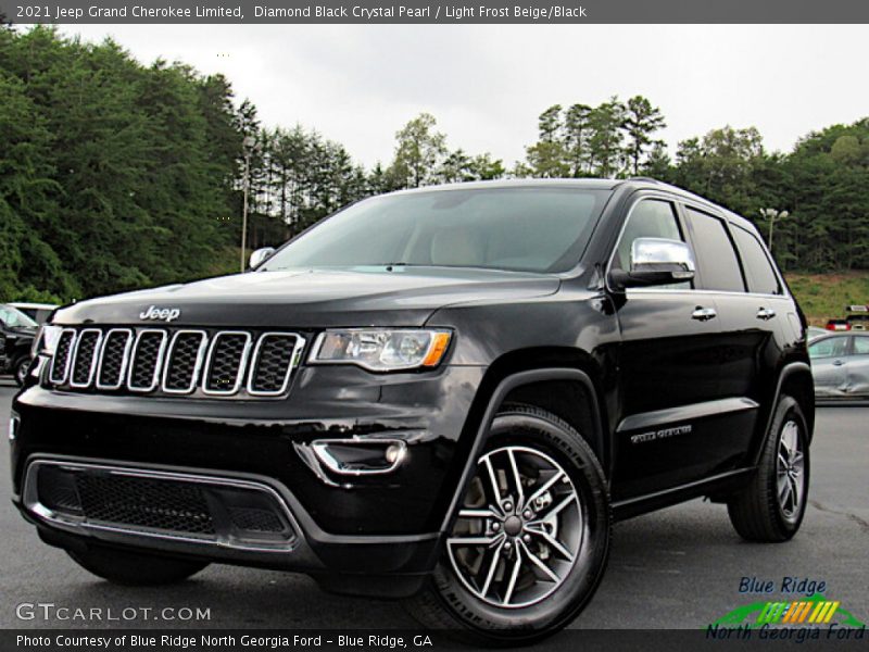 Diamond Black Crystal Pearl / Light Frost Beige/Black 2021 Jeep Grand Cherokee Limited