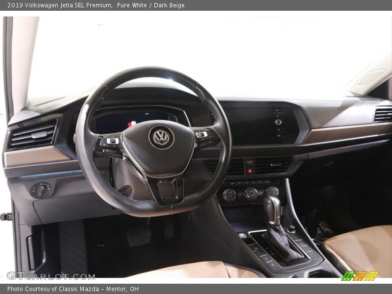 Pure White / Dark Beige 2019 Volkswagen Jetta SEL Premium