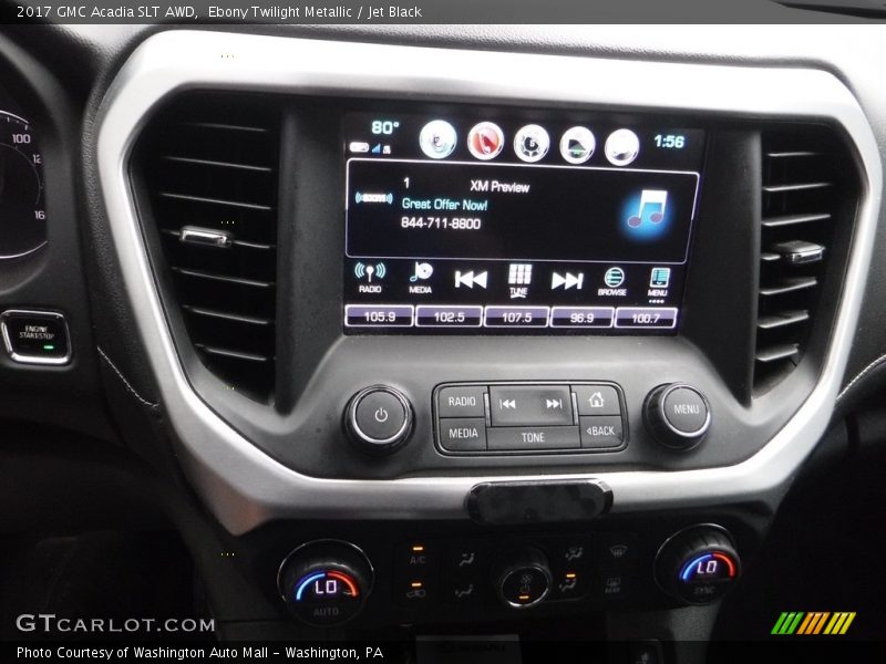 Ebony Twilight Metallic / Jet Black 2017 GMC Acadia SLT AWD