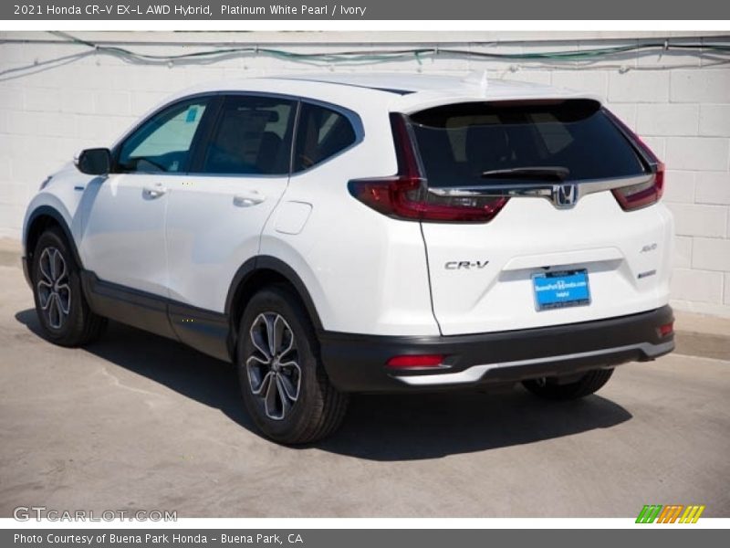 Platinum White Pearl / Ivory 2021 Honda CR-V EX-L AWD Hybrid
