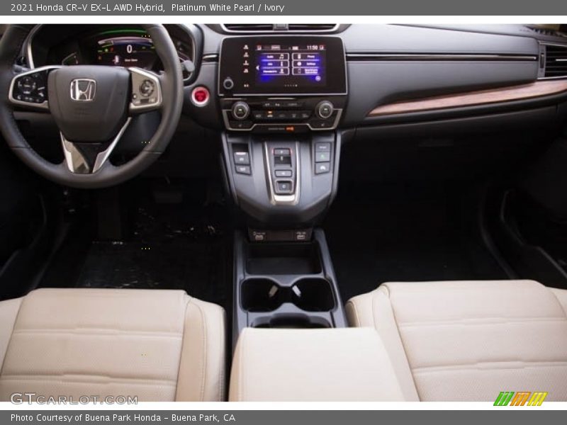 Platinum White Pearl / Ivory 2021 Honda CR-V EX-L AWD Hybrid