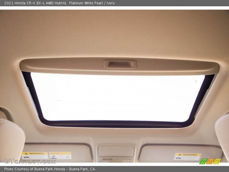 Platinum White Pearl / Ivory 2021 Honda CR-V EX-L AWD Hybrid