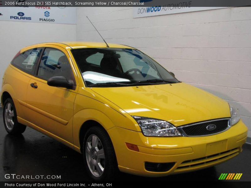 Screaming Yellow / Charcoal/Charcoal 2006 Ford Focus ZX3 SES Hatchback