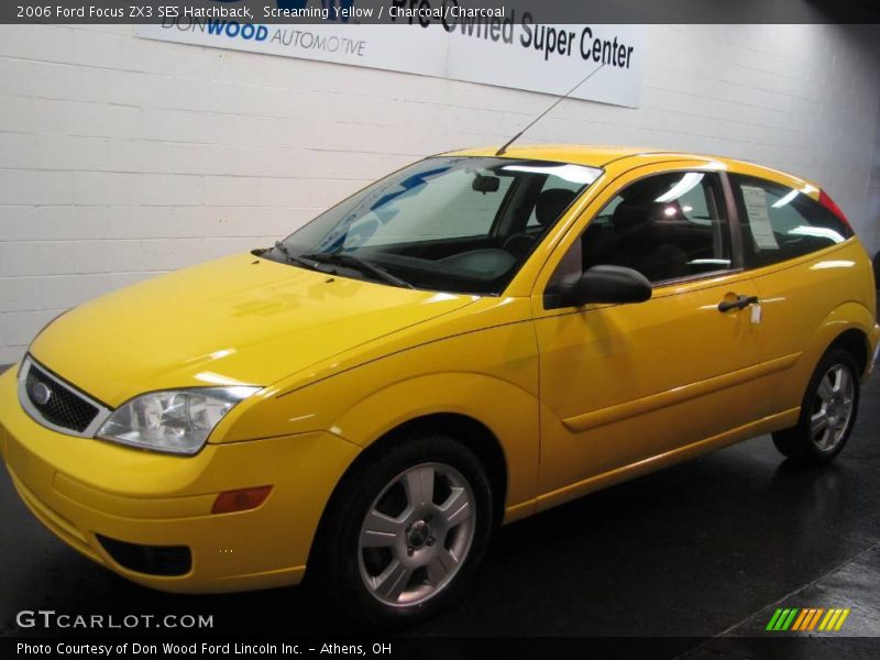 Screaming Yellow / Charcoal/Charcoal 2006 Ford Focus ZX3 SES Hatchback