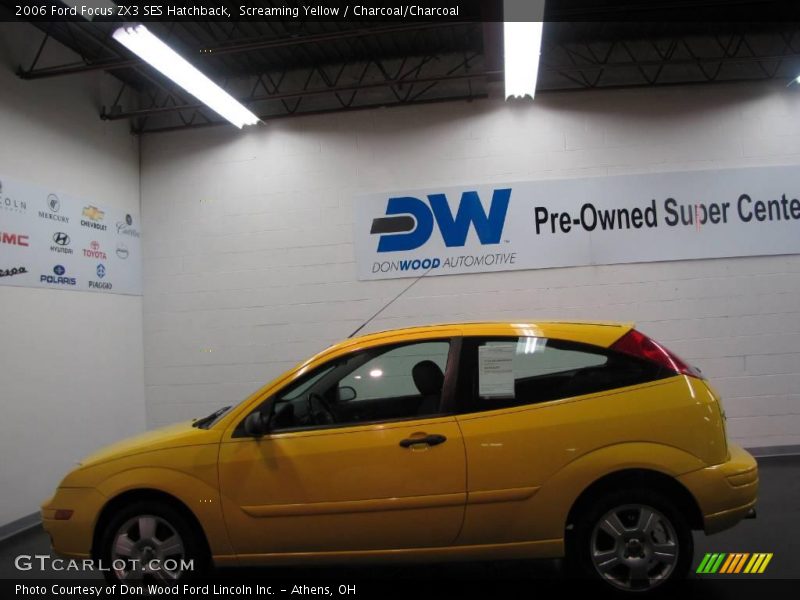 Screaming Yellow / Charcoal/Charcoal 2006 Ford Focus ZX3 SES Hatchback