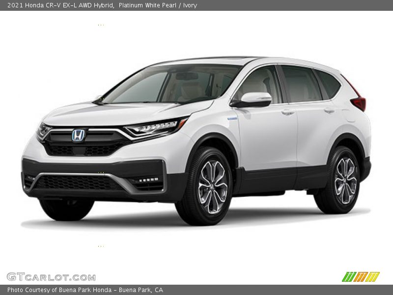 Platinum White Pearl / Ivory 2021 Honda CR-V EX-L AWD Hybrid