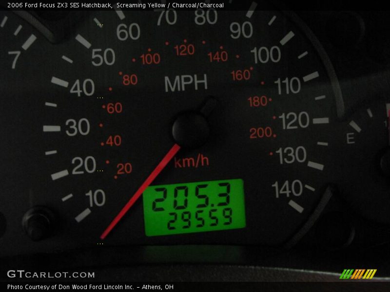 Screaming Yellow / Charcoal/Charcoal 2006 Ford Focus ZX3 SES Hatchback