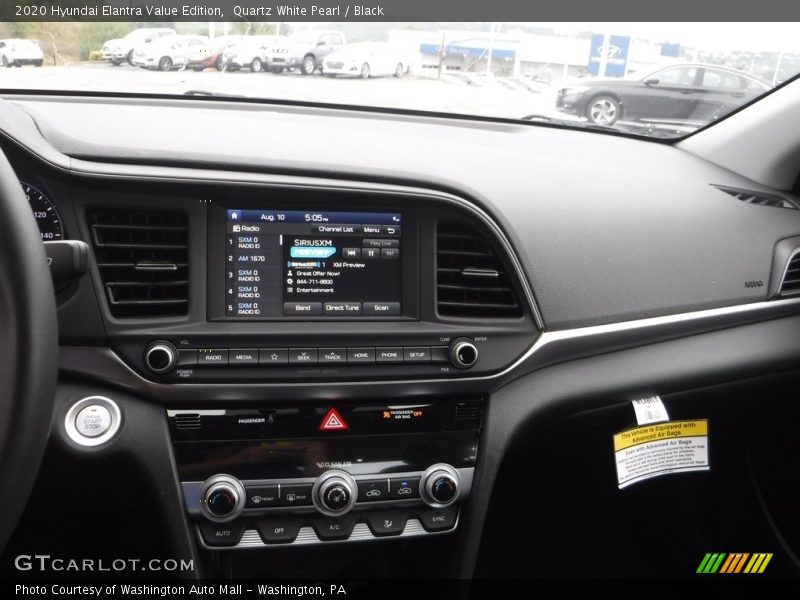 Quartz White Pearl / Black 2020 Hyundai Elantra Value Edition