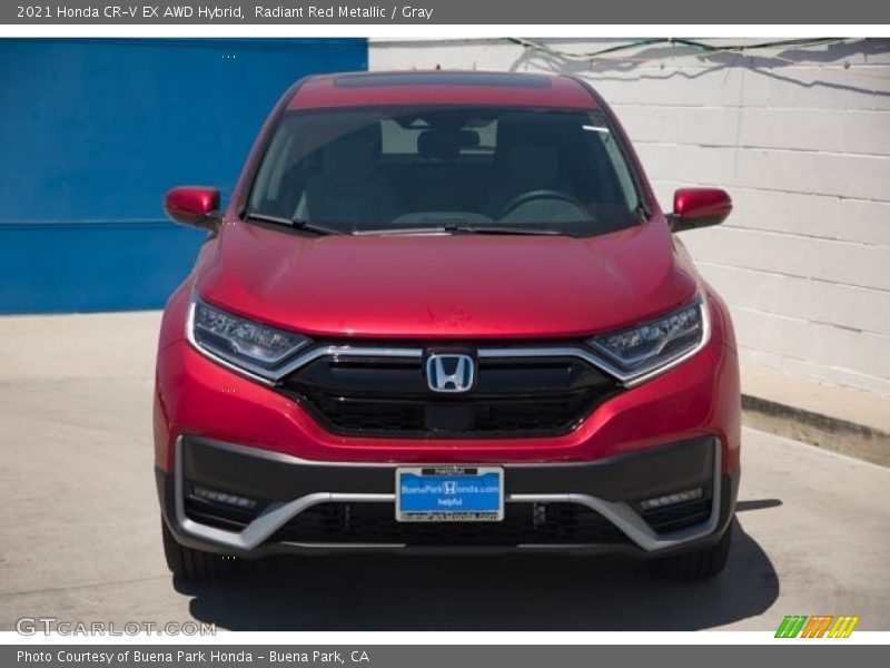 Radiant Red Metallic / Gray 2021 Honda CR-V EX AWD Hybrid