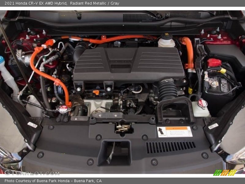 Radiant Red Metallic / Gray 2021 Honda CR-V EX AWD Hybrid