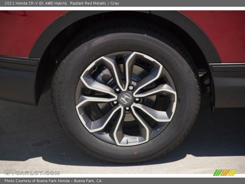 Radiant Red Metallic / Gray 2021 Honda CR-V EX AWD Hybrid