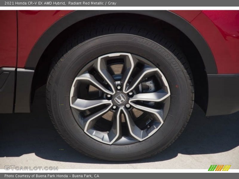 Radiant Red Metallic / Gray 2021 Honda CR-V EX AWD Hybrid