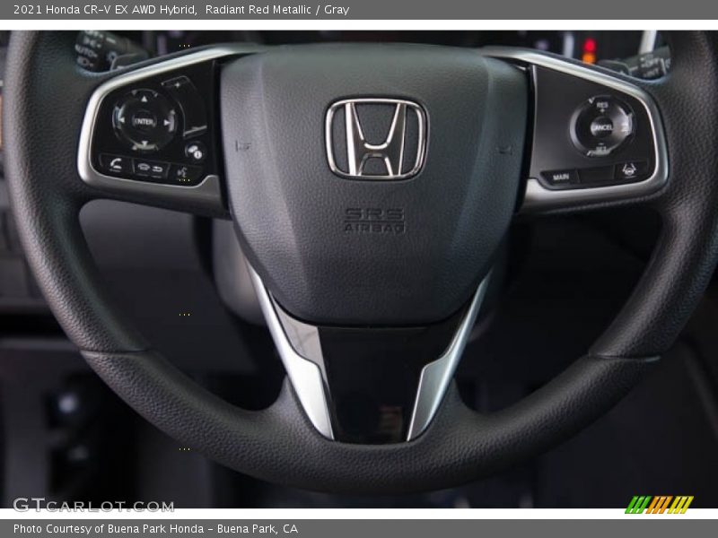 Radiant Red Metallic / Gray 2021 Honda CR-V EX AWD Hybrid