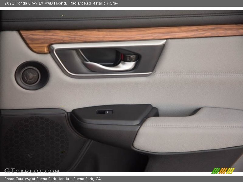 Radiant Red Metallic / Gray 2021 Honda CR-V EX AWD Hybrid