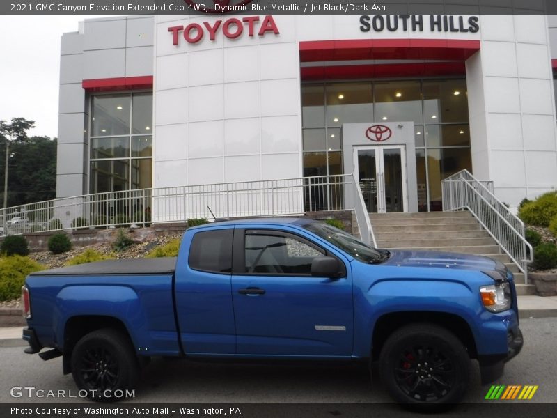 Dynamic Blue Metallic / Jet Black/Dark Ash 2021 GMC Canyon Elevation Extended Cab 4WD