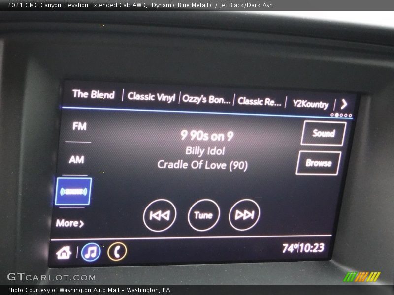 Dynamic Blue Metallic / Jet Black/Dark Ash 2021 GMC Canyon Elevation Extended Cab 4WD