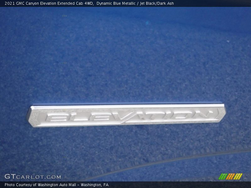 Dynamic Blue Metallic / Jet Black/Dark Ash 2021 GMC Canyon Elevation Extended Cab 4WD
