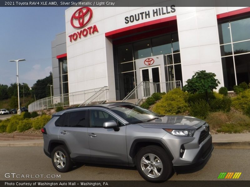 Silver Sky Metallic / Light Gray 2021 Toyota RAV4 XLE AWD