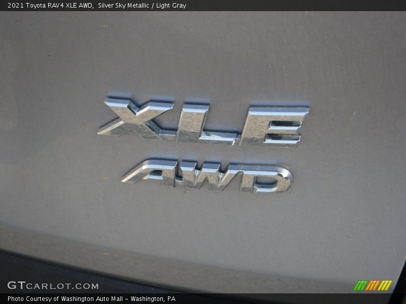 Silver Sky Metallic / Light Gray 2021 Toyota RAV4 XLE AWD