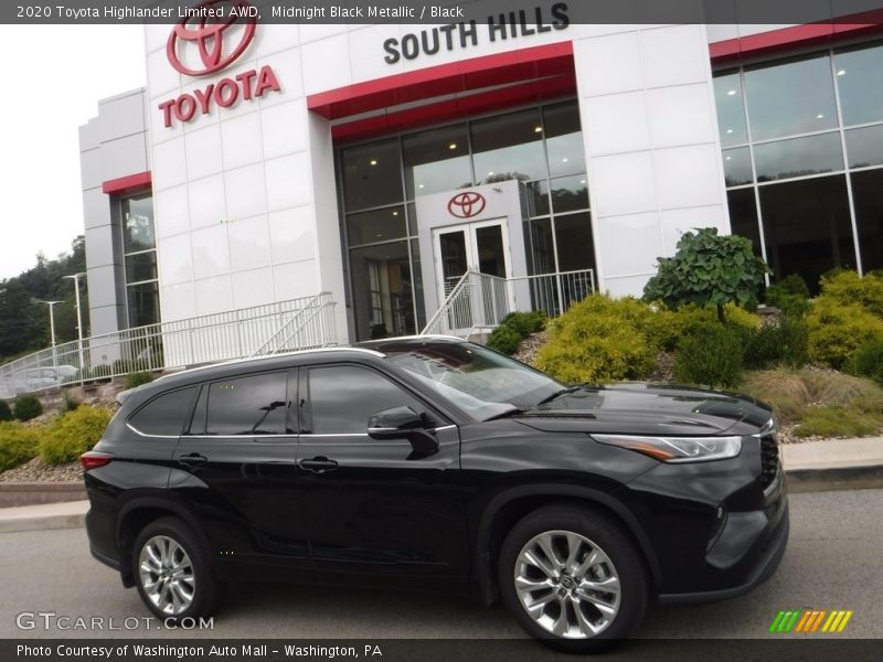 Midnight Black Metallic / Black 2020 Toyota Highlander Limited AWD