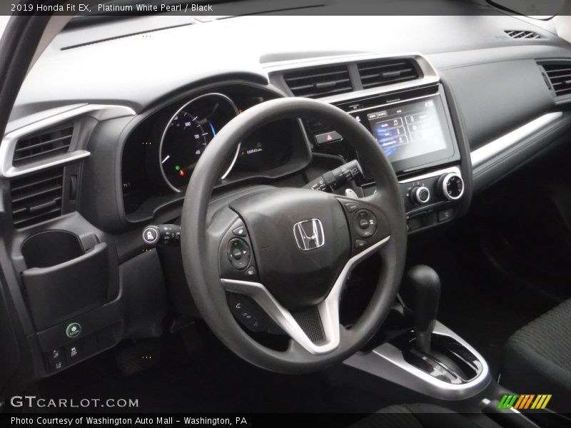 Platinum White Pearl / Black 2019 Honda Fit EX