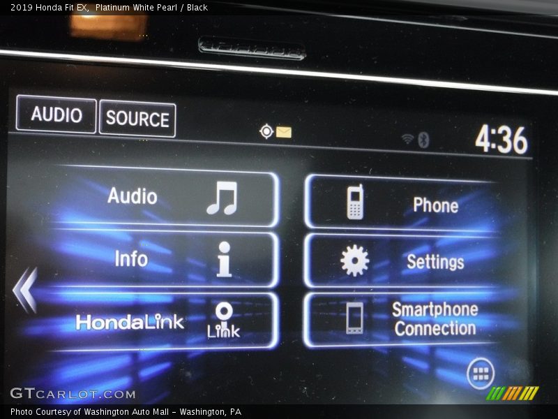 Platinum White Pearl / Black 2019 Honda Fit EX