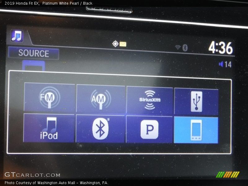 Platinum White Pearl / Black 2019 Honda Fit EX