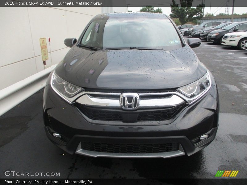 Gunmetal Metallic / Gray 2018 Honda CR-V EX AWD