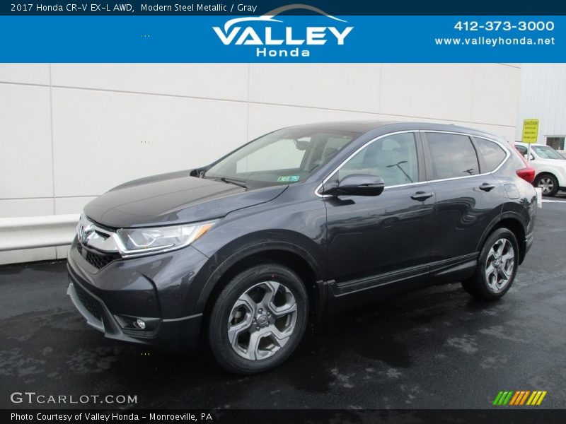 Modern Steel Metallic / Gray 2017 Honda CR-V EX-L AWD