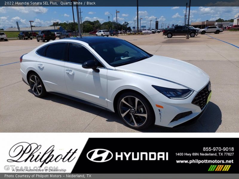 Quartz White / Black 2022 Hyundai Sonata SEL Plus