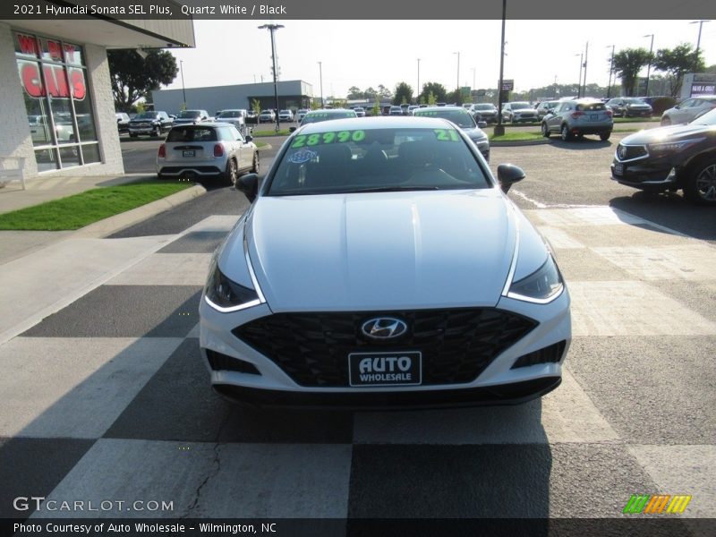 Quartz White / Black 2021 Hyundai Sonata SEL Plus