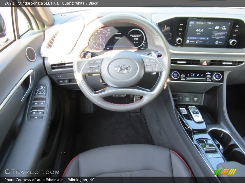 Quartz White / Black 2021 Hyundai Sonata SEL Plus