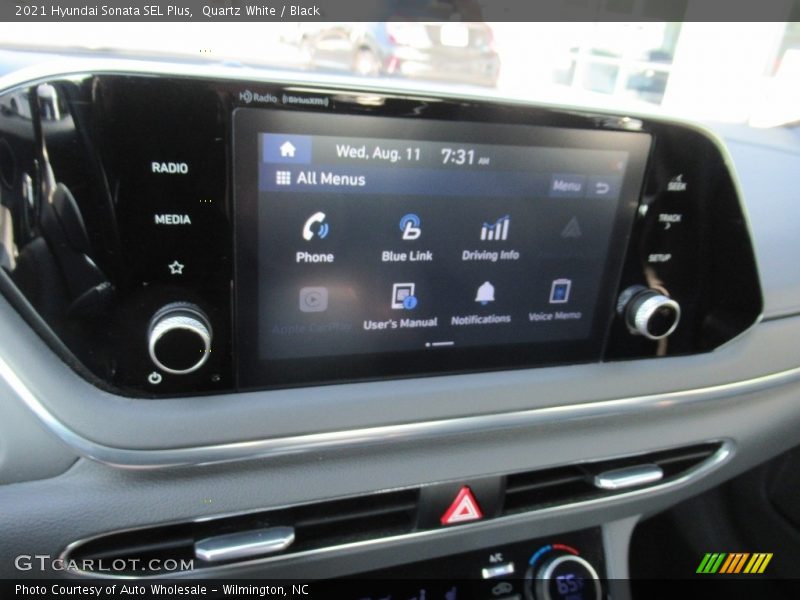 Quartz White / Black 2021 Hyundai Sonata SEL Plus