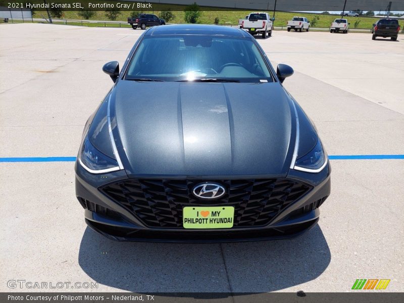 Portofino Gray / Black 2021 Hyundai Sonata SEL