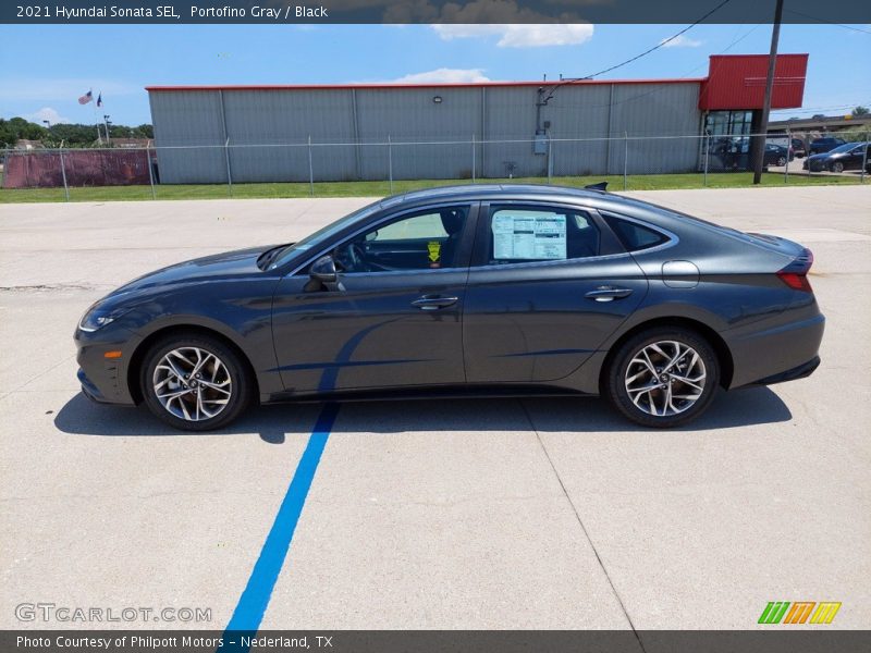Portofino Gray / Black 2021 Hyundai Sonata SEL