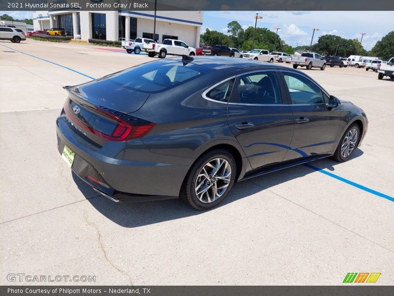 Portofino Gray / Black 2021 Hyundai Sonata SEL
