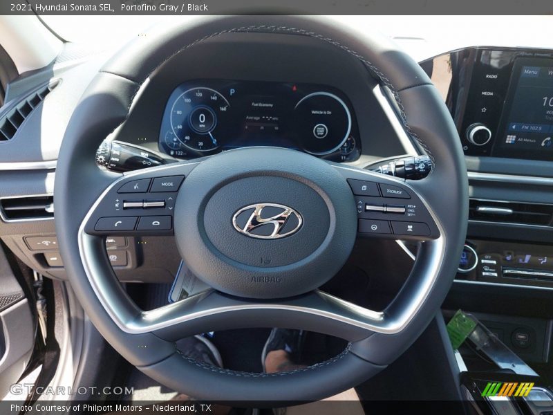 Portofino Gray / Black 2021 Hyundai Sonata SEL