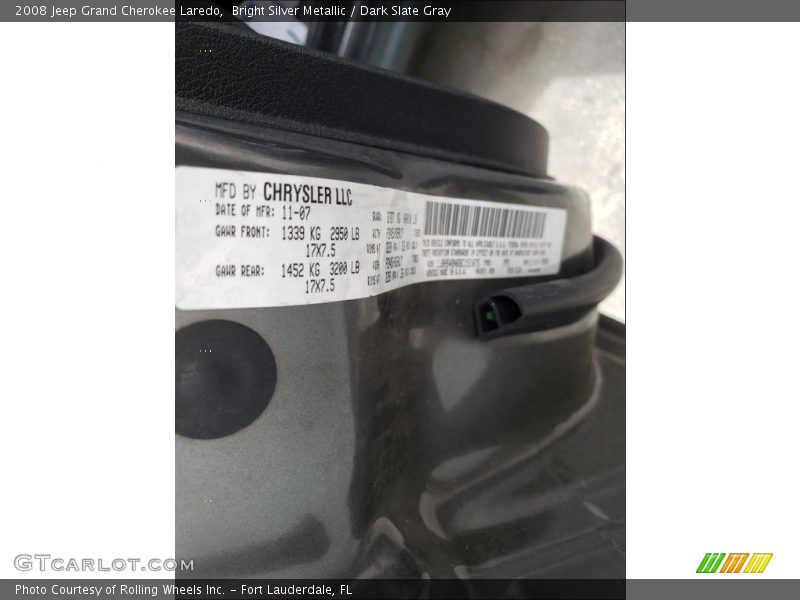 Bright Silver Metallic / Dark Slate Gray 2008 Jeep Grand Cherokee Laredo