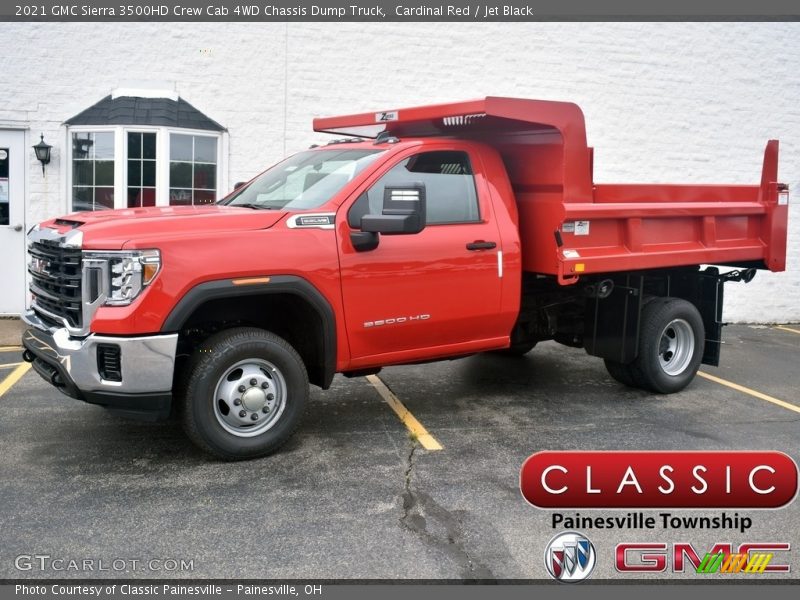 Cardinal Red / Jet Black 2021 GMC Sierra 3500HD Crew Cab 4WD Chassis Dump Truck
